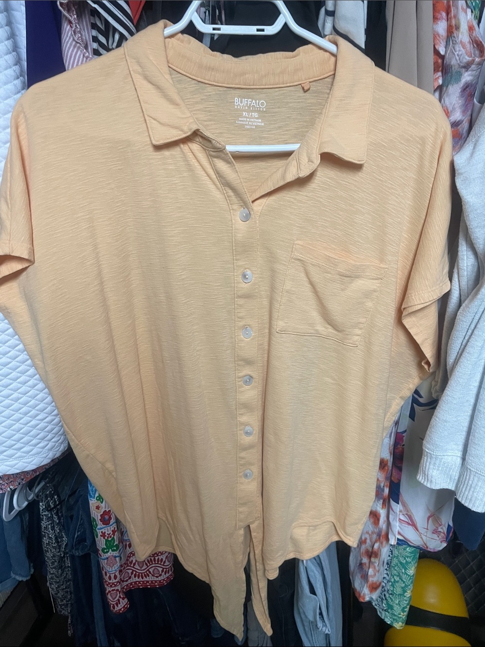 Buffalo David Bitton Peach Short-Sleeve Button-Down Shirt